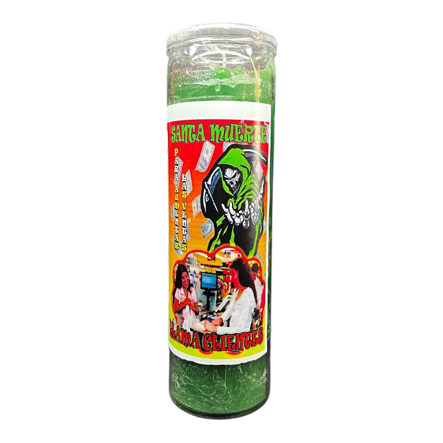 Santa Muerte Llama Clientes Veladora | Saint Holy Death Attract Clients Candle