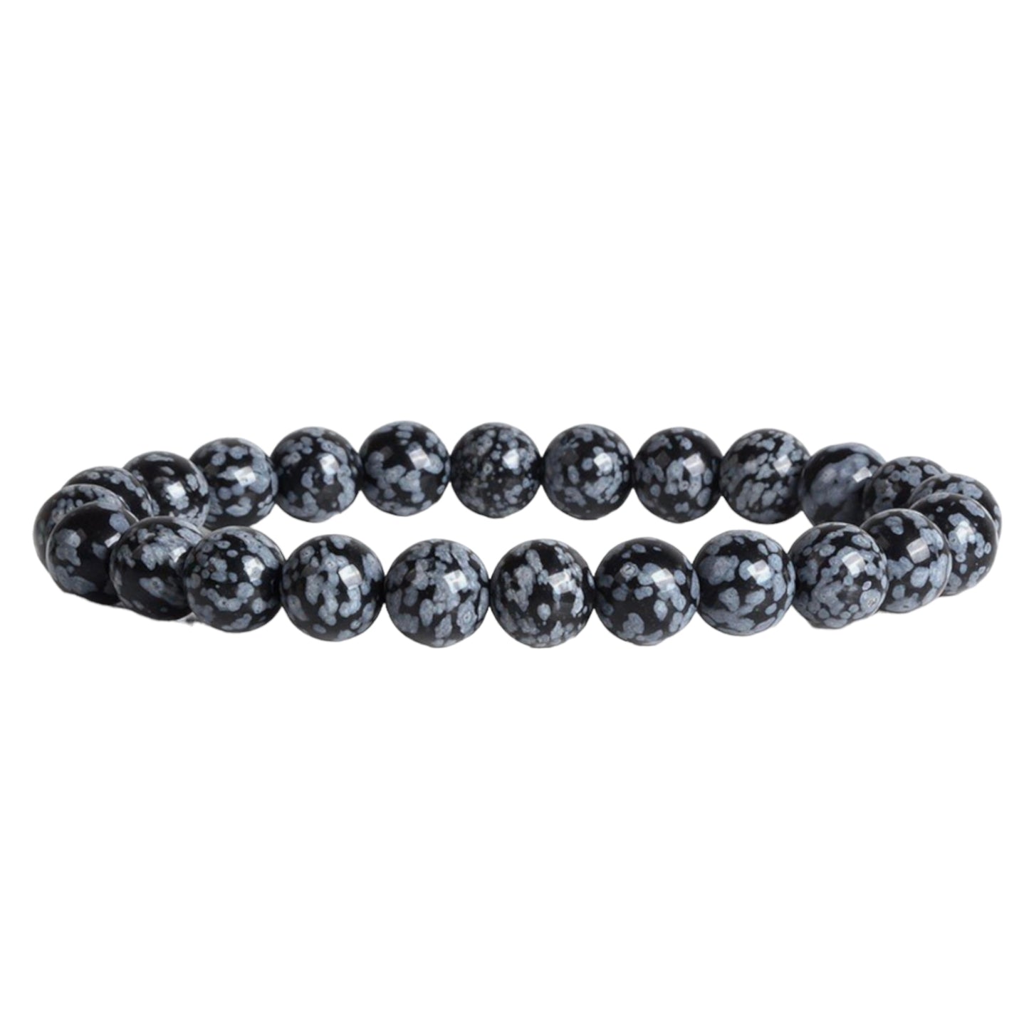 Pulsera de cristal de obsidiana copo de nieve