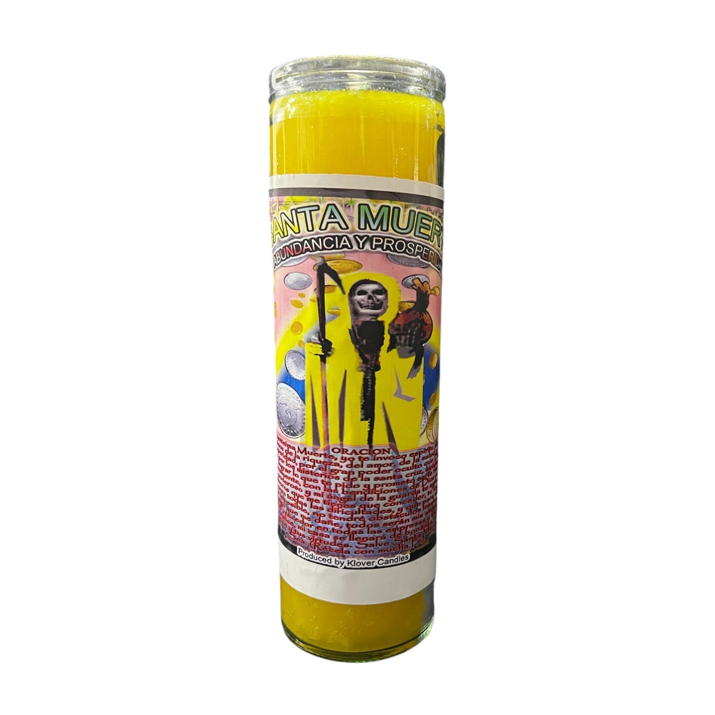 Santa Muerte Abundancia Y Prosperidad Veladora / Saint Holy Death Abundance & Prosperity  Candle