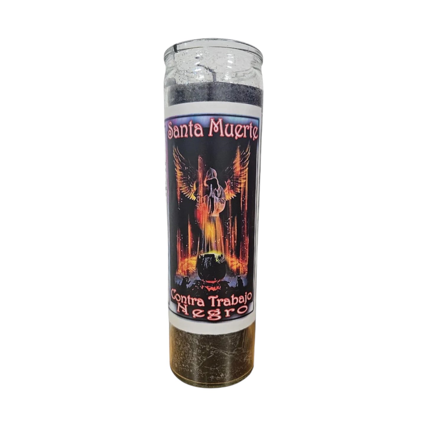 Santa Muerte Contra Trabajo Negro Veladora / Saint Holy Death Against (To Prevent) Black Magic Candle