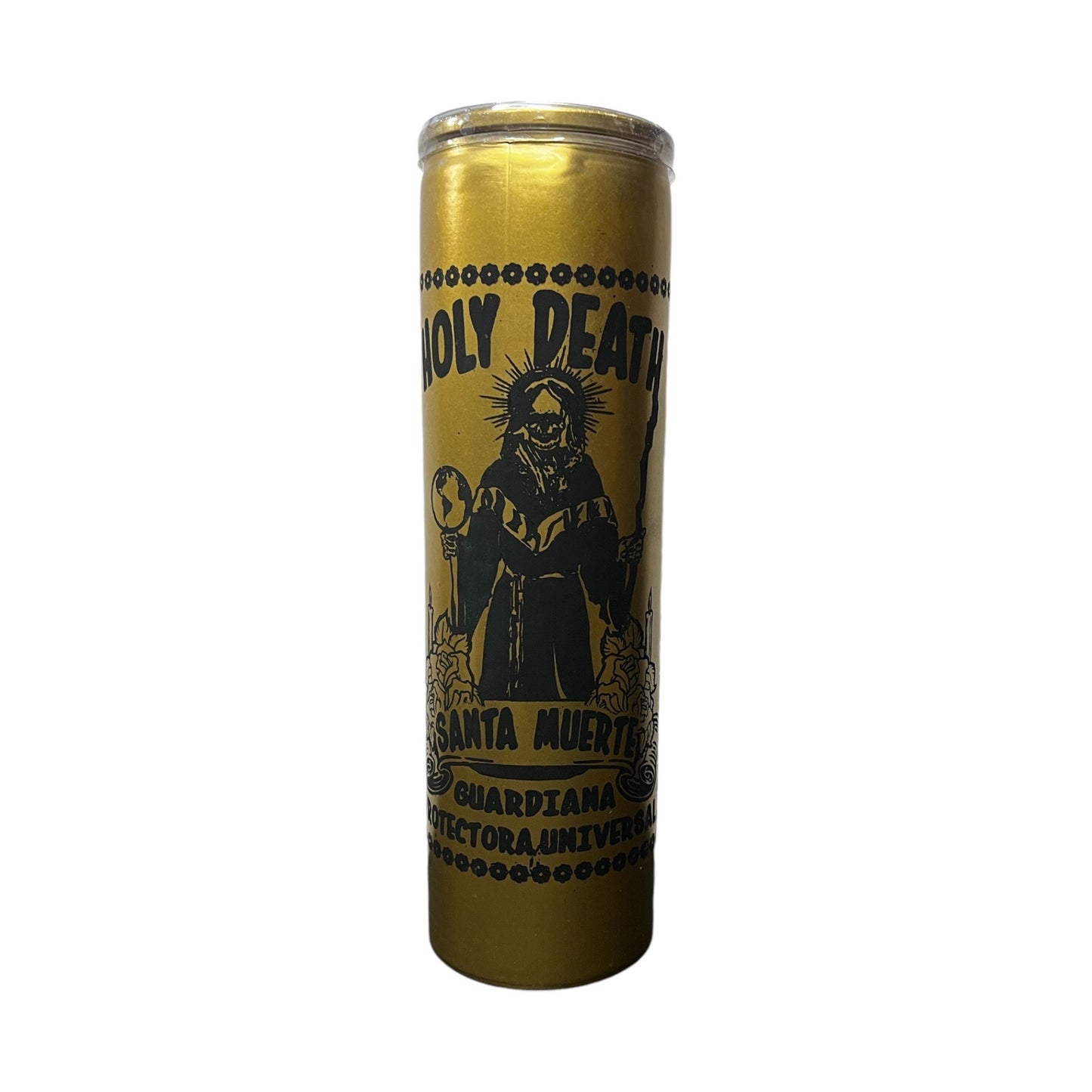 Santa Muerte GOLD GUARDIANA PROTECTORA Veladora / Santa Muerte (14K GOLD) PROTECTIVE GUARDIAN Candle