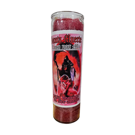 Santa Muerte Loco Por Mi (Obsesion COMPLETEO) Veladora / Saint Holy Death Crazy For Me (COMPLETE) Obsession Candle