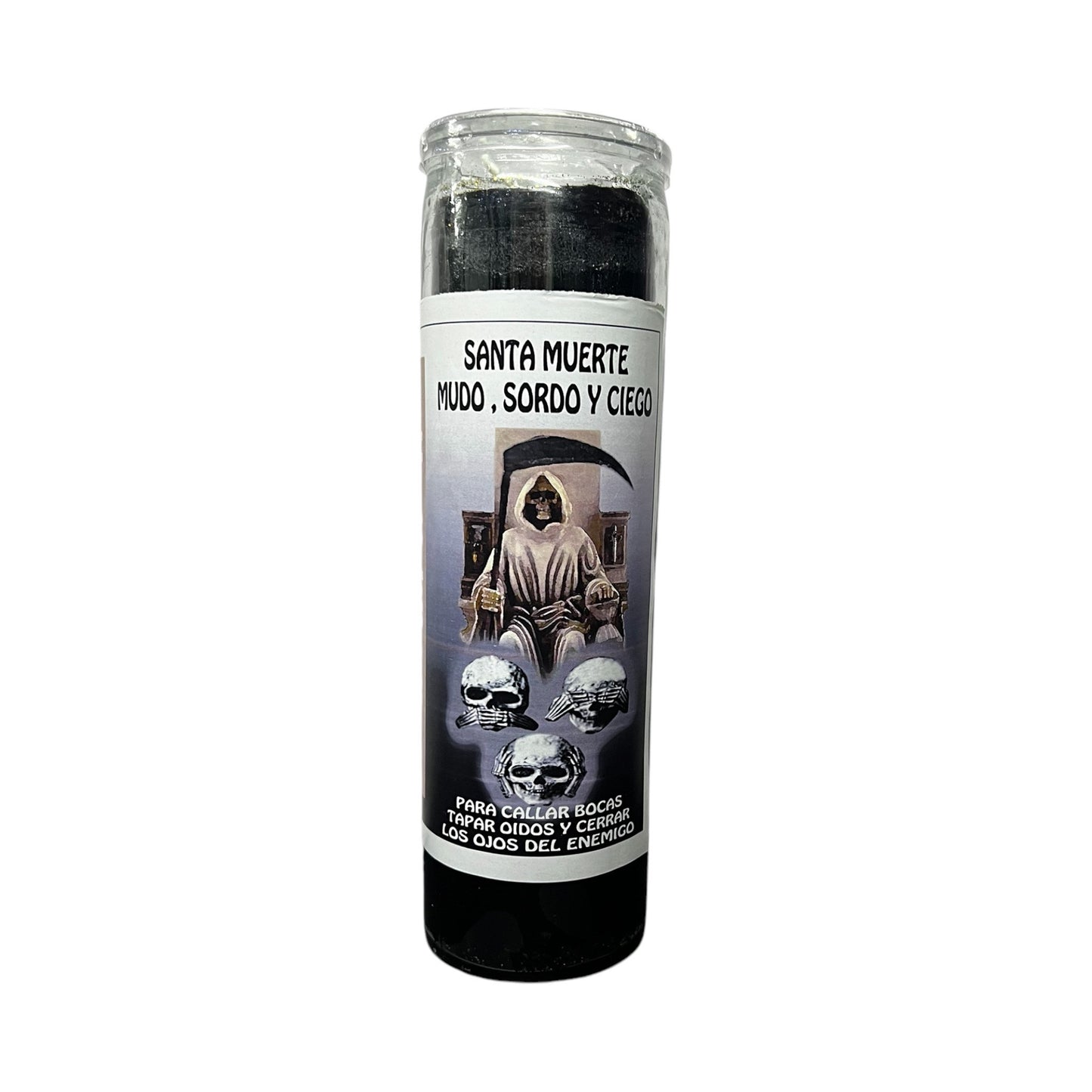 Santa Muerte MUDO, SORDO Y CIEGO Veladora / Santa Muerte MUTE, DEAF AND BLIND Candle