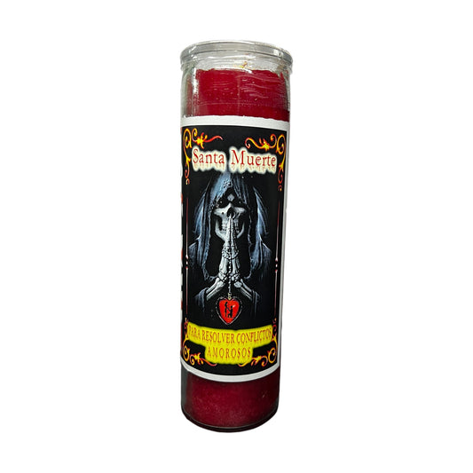 Santa Muerte Para Resolver Conflictos Amoroso Veladora / Saint Holy Death To Resolve Love Conflicts Candle