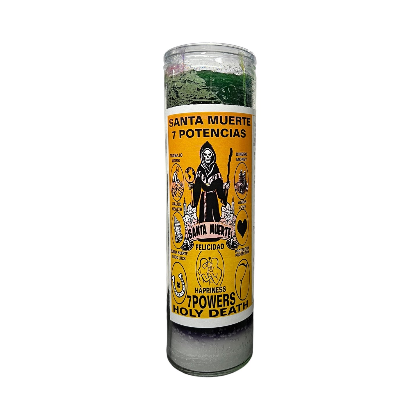 Santa Muerte (7) Potencias Veladora | Saint Holy Death (7) Powers Candle