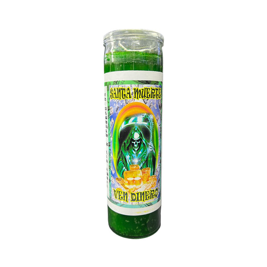 Santa Muerte Ven Dinero Veladora /Saint Holy Death Money Drawing Candle