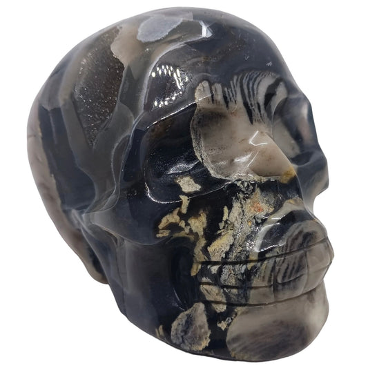 Calavera de cristal de ágata volcánica