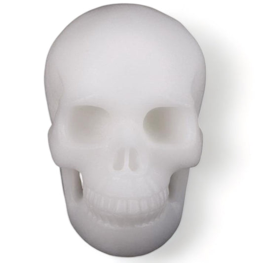 Calavera de cristal de jade blanco