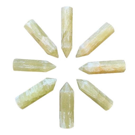 Yellow Jade/ Calcite Crystal Tower