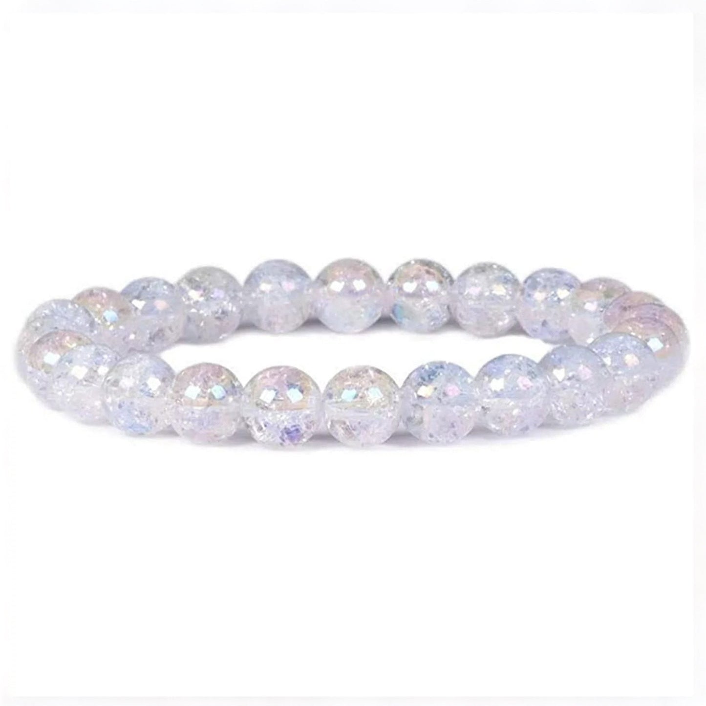 Pulsera de cristal de cuarzo agrietado transparente